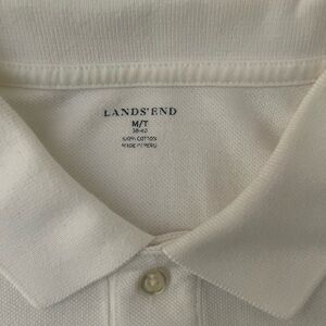 2 Lands' End Men's White Polo Shirts